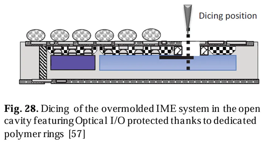 在開放式腔體中切割過(guò)模IME系統(tǒng)，該腔體通過(guò)專用聚合物環(huán)保護(hù)光學(xué)/O[