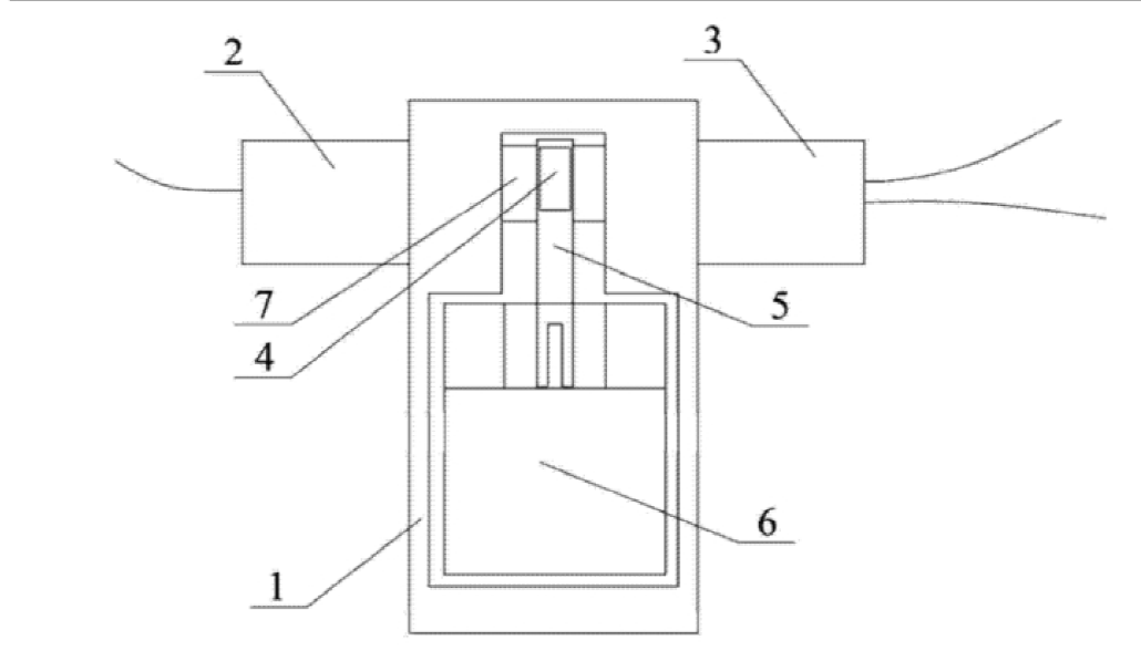 1×2機(jī)械式T型保偏光開(kāi)關(guān)整體結(jié)構(gòu)示意圖 - 廣西科毅光通信 1×2機(jī)械式T型保偏光開(kāi)關(guān)整體結(jié)構(gòu)示意圖 - 廣西科毅光通信