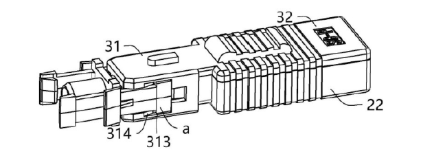 是跳線快速連接器與適配器的卡扣連接時的結構示意圖 - 廣西光通信 是跳線快速連接器與適配器的卡扣連接時的結構示意圖 - 廣西光通信
